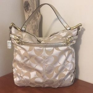 ⭐️ COACH tan/gold bag